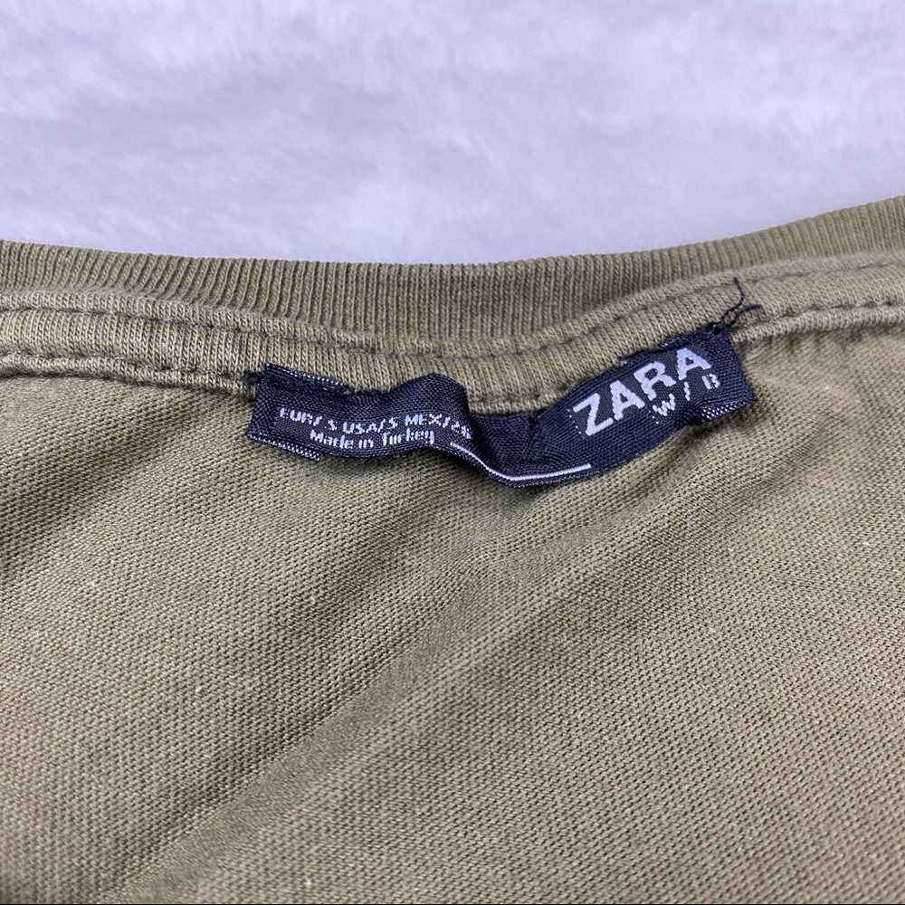 Zara Olive Green Short Sleeve T Shirt - Picture 5 of 8